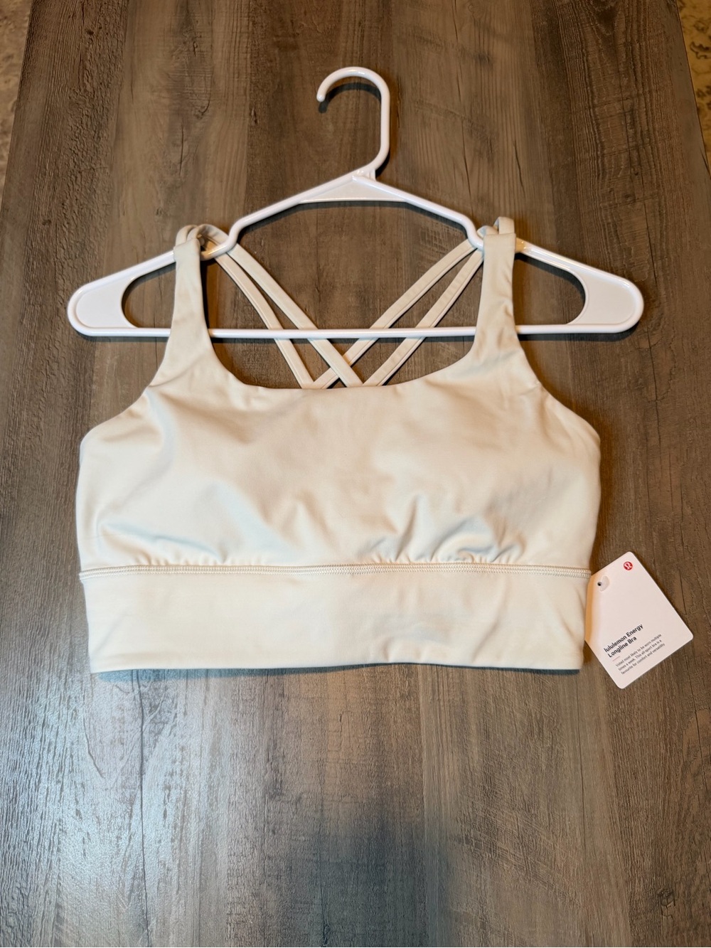 NWT Lululemon Energy Longline Bra b-d cups Sz 8 *bone*